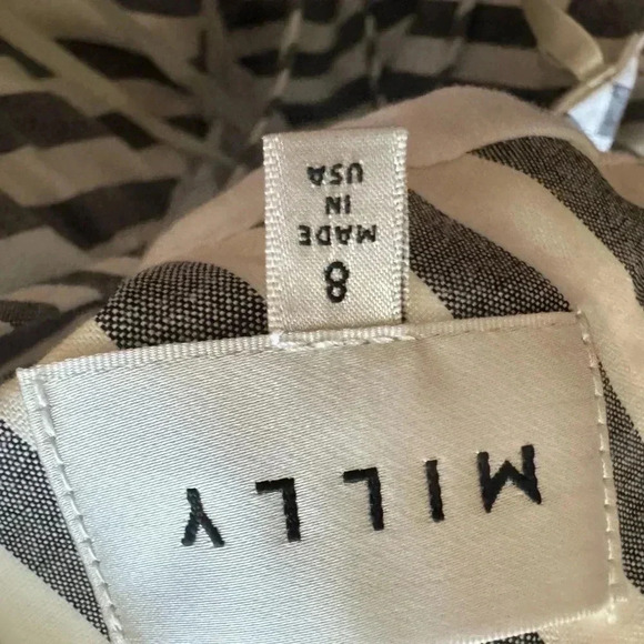 Milly Mitered Trapeze Dress White/Blue Striped Dress Size 8. - Picture 10 of 10